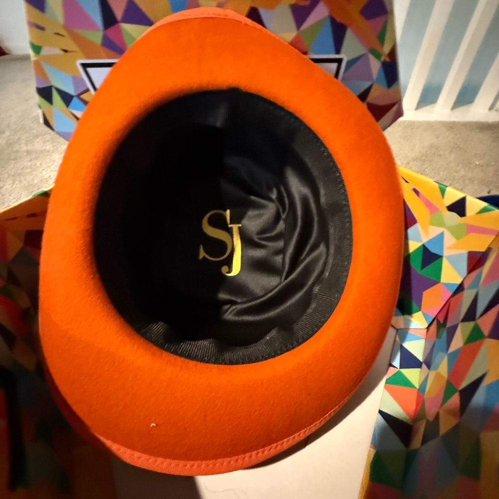Sassy Jones Vibrant Orange Hat w/ box included